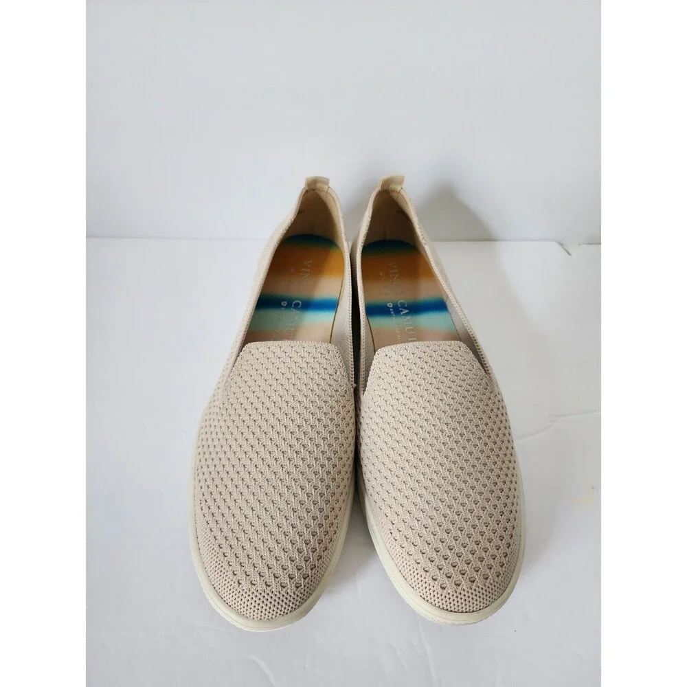 New Vince Camuto Washable Knit Slip-On Shoes Cabreli Bone Off White 7 M